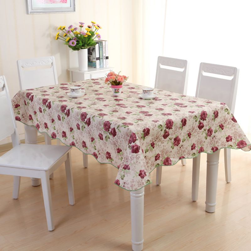 Waterproof PVC Vinyl Wipe Clean Tablecloth Dining Kitchen Table Cover